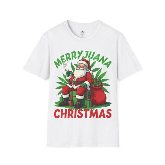 Merryjuana Christmas Soft T-Shirt by ShuLuxe Designs